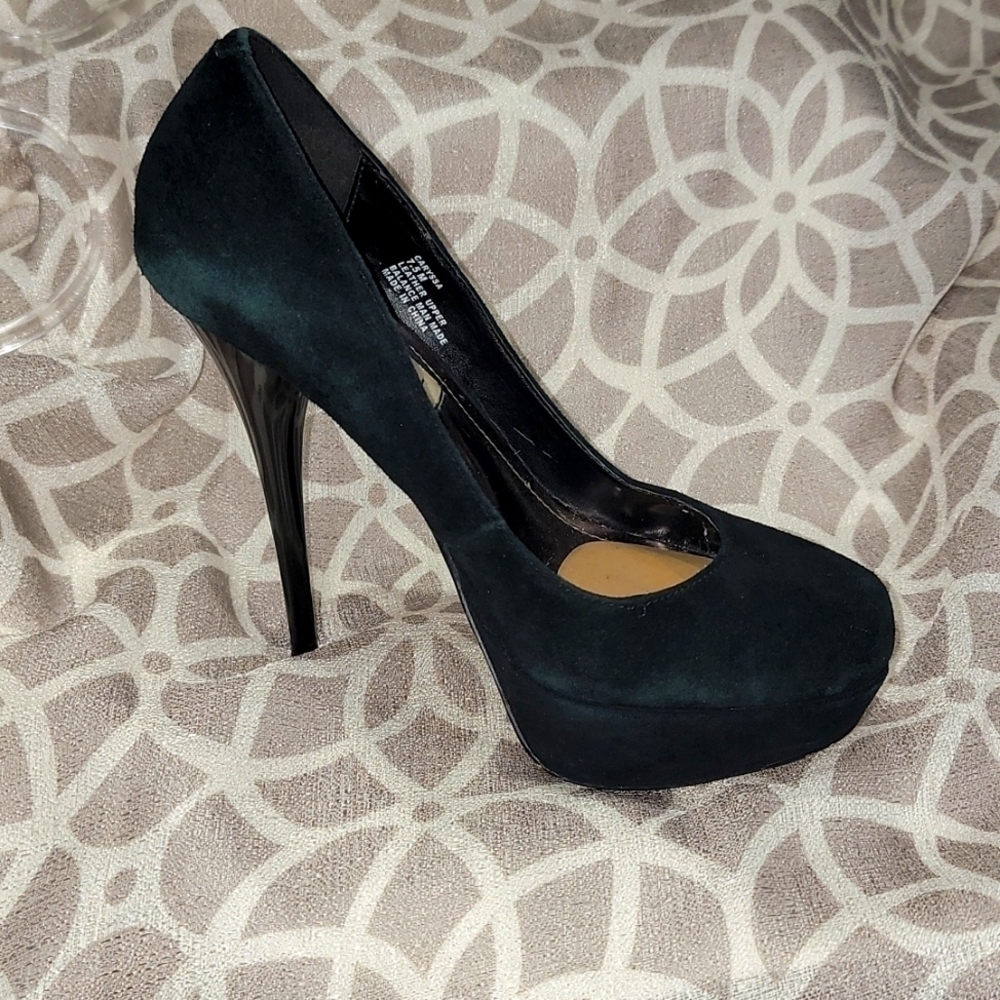 Steve Madden Whimsigoth leather Upper Caryssa Black Suede  Shoes 7.5 - Picture 10 of 10